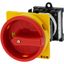 Main switch, T0, 20 A, rear mounting, 1 contact unit(s), 2 pole, Emergency switching off function, With red rotary handle and yellow locking ring, Loc thumbnail 11