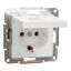 Asfora - single socket outlet with side earth - 16A lid wo frame white thumbnail 2