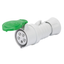 STRAIGHT CONNECTOR HP - IP44/IP54 - 2P+E 16A >50V 100-300HZ - GREEN - 10H - SCREW WIRING thumbnail 1