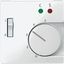 Cen.pl. f. floor thermostat insert w. switch, polar white, glossy, System M thumbnail 1