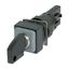 Key-operated actuator, 3 positions, black, maintained thumbnail 1