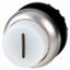 Illuminated pushbutton actuator, RMQ-Titan, Extended, maintained, White, inscribed 1, Bezel: titanium thumbnail 1