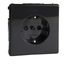 SCHUKO socket-outlet, shutter, screwless terminals, anthracite, Aquadesign thumbnail 4