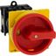 Main switch, T0, 20 A, rear mounting, 1 contact unit(s), 2 pole, Emergency switching off function, With red rotary handle and yellow locking ring, Loc thumbnail 37