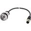 Pushbutton, Flat, momentary, 1 NC, Cable (black) with M12A plug, 4 pole, 0.5 m, Without button plate, Bezel: titanium thumbnail 2