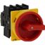 Main switch, P1, 40 A, flush mounting, 3 pole, Emergency switching off function, With red rotary handle and yellow locking ring, Lockable in the 0 (Of thumbnail 2