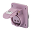 10° ANGLED FLUSH-MOUNTING SOCKET-OUTLET - IP44 - 3P 16A 20-25V 50-60HZ VIOLET - n.r. - SCREW WIRING thumbnail 1