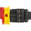 Main switch, P1, 25 A, flush mounting, 3 pole, Emergency switching off function, With red rotary handle and yellow locking ring, Lockable in the 0 (Of thumbnail 3