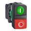 Harmony XB5, Double-headed push button, plastic, Ø22, 1 green flush marked I + 1 red projecting marked O, 1 NO + 1 NC thumbnail 1