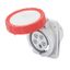 10° ANGLED FLUSH-MOUNTING SOCKET-OUTLET HP - IP66/IP67 - 3P+N+E 16A 440-460V 60HZ - RED - 11H - SCREW WIRING thumbnail 2