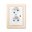 5593J-C02357 B1C1 Double socket outlet with earthing pins, shuttered, with turned upper cavity, with surge protection thumbnail 2