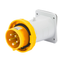 STRAIGHT FLUSH MOUNTING INLET - IP67 - 2P+E 32A 100-130V 50/60HZ - YELLOW - 4H - SCREW WIRING thumbnail 1