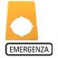 Label, emergency switching off, yellow, HxW=50x33mm, EMERGENZA thumbnail 1