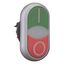 Double actuator pushbutton, RMQ-Titan, Pushbutton actuator I and indicator light flush, pushbutton actuator 0 non-flush, momentary, White lens, green, thumbnail 7