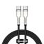 Cable USB C - USB C, for data transfer and charging up to 100W, 1m, black Cafule Metal BASEUS thumbnail 3