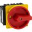 Main switch, P3, 63 A, flush mounting, 3 pole, 2 N/O, 2 N/C, Emergency switching off function, With red rotary handle and yellow locking ring thumbnail 22