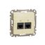 Double DATA Outlet CAT 6A UTP, Sedna Design & Elements, RJ45, Wood brich thumbnail 3