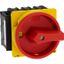 Main switch, P3, 63 A, flush mounting, 3 pole, 2 N/O, 2 N/C, Emergency switching off function, With red rotary handle and yellow locking ring thumbnail 8