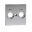 Central plate marked R/TV+SAT for antenna socket-outlet, aluminium, System M thumbnail 4
