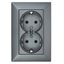 Compact socket outlet, anthracite, screw clamps thumbnail 1