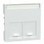 Cen.pl. 2-gng f. Schneider Electric RJ45-Connctr., active white, glossy, Sys. M thumbnail 2