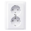 SCHUKO double socket-outlet, shuttered, screwless term., active white, M-Smart thumbnail 4