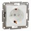Asfora - single socket outlet with side earth - 16A shutters white w/o frame thumbnail 3