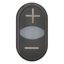 Double actuator pushbutton, RMQ-Titan, Actuators and indicator lights non-flush, momentary, White lens, black, black, inscribed, Bezel: black thumbnail 10