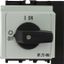 On-Off switch, P1, 40 A, service distribution board mounting, 3 pole, 1 N/O, 1 N/C, with black thumb grip and front plate thumbnail 1