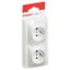 097368 Double socket outlet with earth Surface-mounted switchgear - vertical - White thumbnail 2