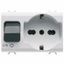 INTERLOCKED SWITCHED SOCKET-OUTLET - 2P+E 16A P40 - WITH MINIATURE CIRCUIT BREAKER 1P+N 16A - 230V ac - 3 MODULES - GLOSSY WHITE - CHORUSMART. thumbnail 2