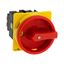 Main switch, T0, 20 A, flush mounting, 2 contact unit(s), 3 pole, 1 N/O, Emergency switching off function, With red rotary handle and yellow locking r thumbnail 32