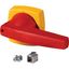 Rotary handle, 8mm, for mounting shroud, red/yellow thumbnail 2