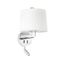 MONTREAL CHROME WALL LAMP WITH READER WHITE LAMPSH thumbnail 2