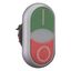 Double actuator pushbutton, RMQ-Titan, Pushbutton actuator I and indicator light flush, pushbutton actuator 0 non-flush, momentary, White lens, green, thumbnail 5