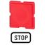 Button plate, red, STOP thumbnail 1