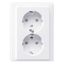 SCHUKO double socket-outlet, shuttered, screwless term., active white, M-Smart thumbnail 3