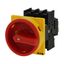 Main switch, P1, 40 A, flush mounting, 3 pole, Emergency switching off function, With red rotary handle and yellow locking ring, Lockable in the 0 (Of thumbnail 4