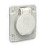 PratiKa socket - grey - 2P + E - 10/16 A - 250 V - German - IP54 - flush - side thumbnail 4