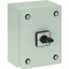 On-Off switch, P1, 40 A, 3 pole, surface mounting, with black thumb grip and front plate, in steel enclosure thumbnail 2