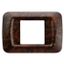 TOP SYSTEM PLATE - IN TECHNOPOLYMER - 2 GANG - ENGLISH WALNUT - SYSTEM thumbnail 1