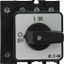 On-Off switch, P1, 40 A, rear mounting, 3 pole + N, with black thumb grip and front plate thumbnail 1