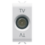 COAXIAL TV SOCKET-OUTLET, CLASS A SHIELDING - IEC MALE CONNECTOR 9,5mm - FEEDTHROUGH 10 dB - 1 MODULE - GLOSSY WHITE - CHORUSMART thumbnail 1