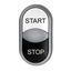 Double push-button, illuminated, black/white,`STOP/STARTï thumbnail 1