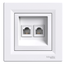 Asfora, double telephone socket, RJ11, white thumbnail 4