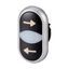 Double actuator pushbutton, RMQ-Titan, Actuators and indicator lights non-flush, momentary, White lens, black, black, inscribed, Bezel: titanium, arro thumbnail 2