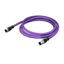 PROFIBUS cable M12B socket straight M12B plug straight violet thumbnail 1