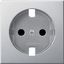 Central plate for SCHUKO socket-outlet insert, aluminium, System M thumbnail 3