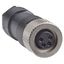 Female, M8, 3 pin, elbowed connector, cable gland M9.5 x 1 thumbnail 1