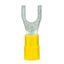 Fork crimp cable shoe, insulated, yellow, 4-6mmý, M6 thumbnail 1